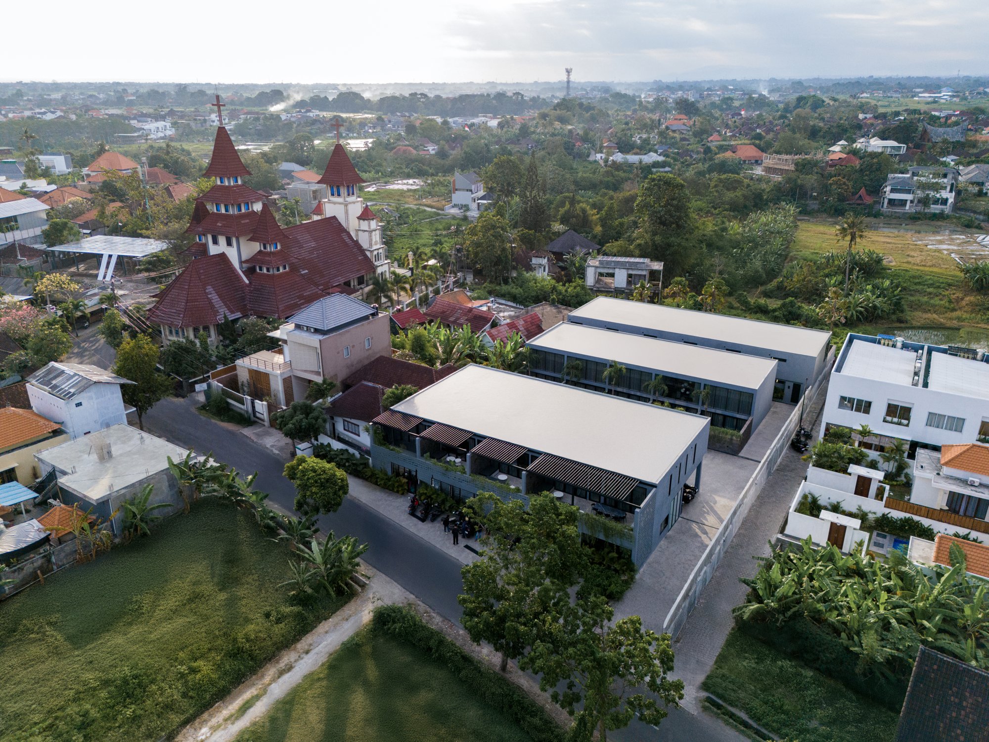 Aerial view — Predmet. Babakan within the Canggu neighborhood